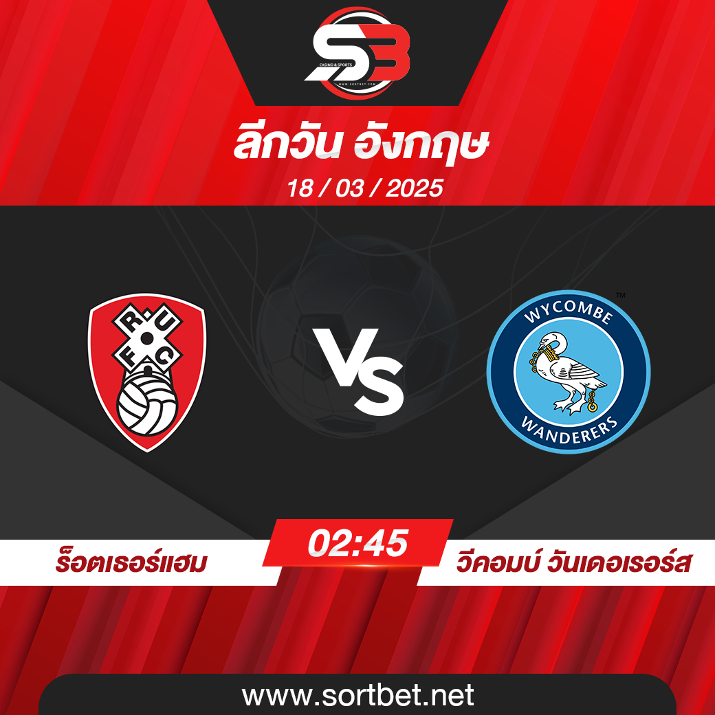 วิเคราะห์บอล ร็อตเธอร์แฮม พบ วีคอมบ์ วันเดอเรอร์ส