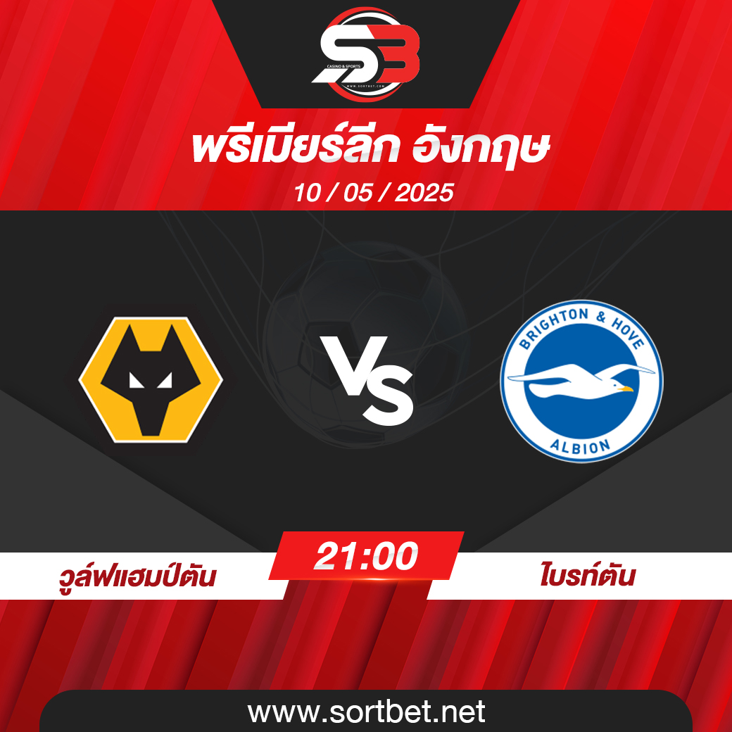 วิเคราะห์บอล วูล์ฟแฮมป์ตัน พบ ไบรท์ตัน